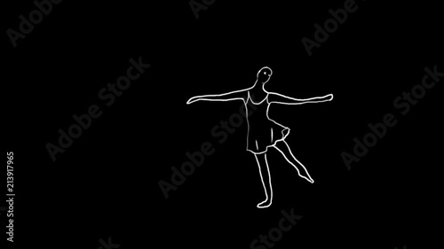 young ballet dancer animation back background