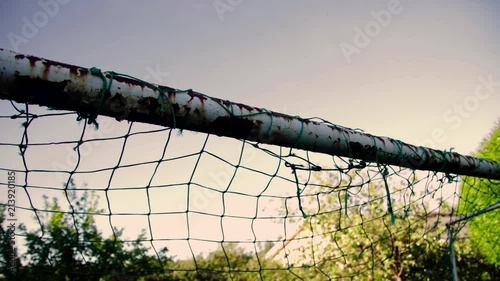 Soccer Goal Rusty Crossbar Closeup