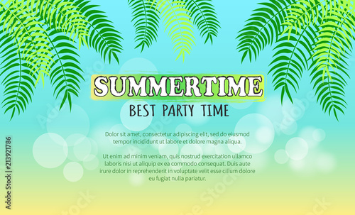 Best Summertime Party Promo Poster with Palms