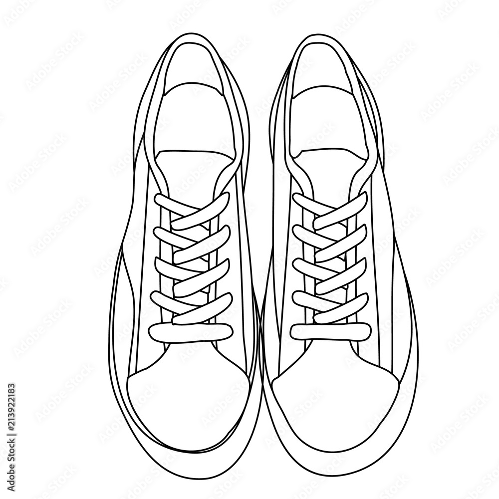 sketch of female sneakers sketch of female sneakers