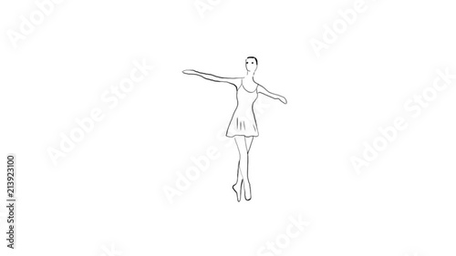 young ballet dancer animation withe background