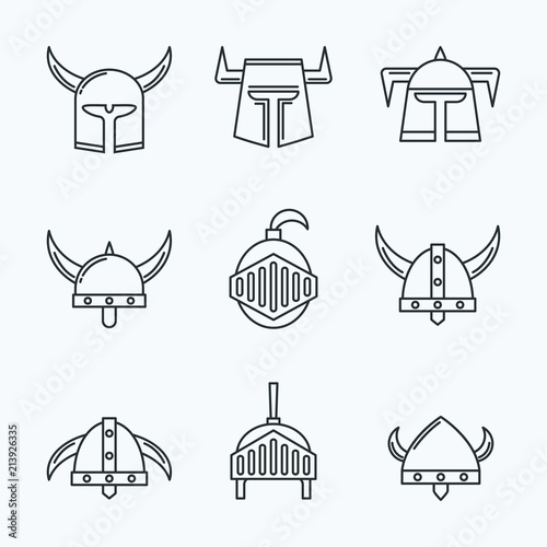 Set of Warrior Helmet. Icon