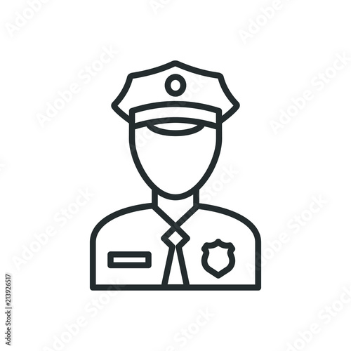 Police Icon vector. Policeman Officer avatar illustration