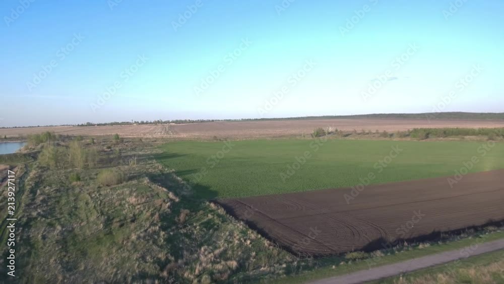 plowed field top view. plowed field top view.