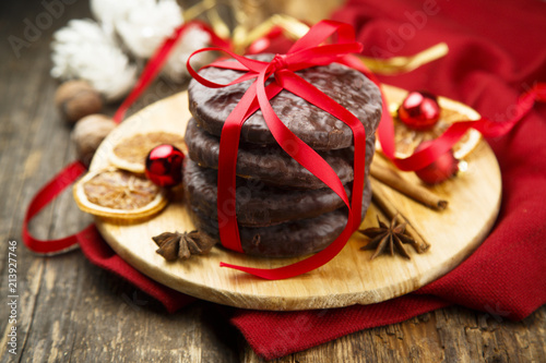 Traditional German chocolate gingerbread photo