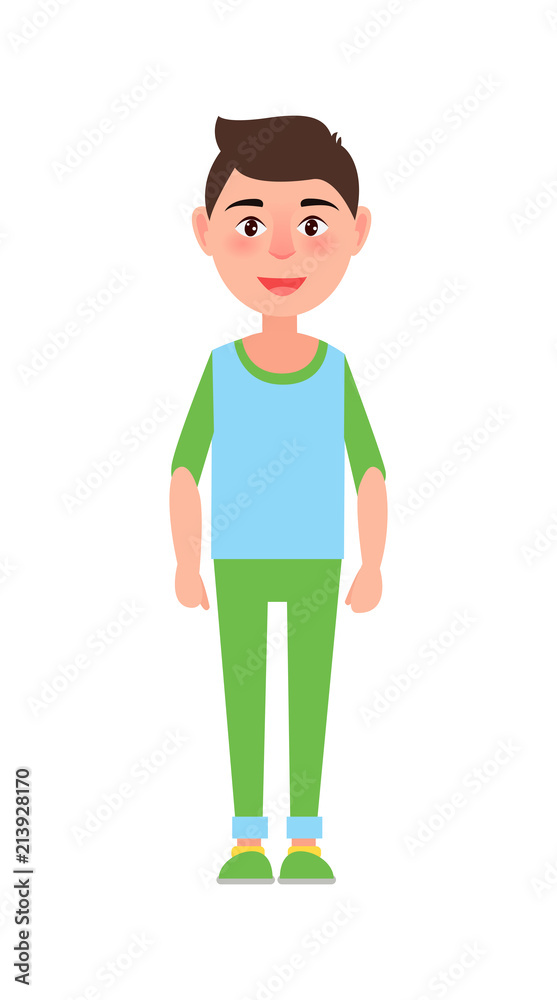 Teenage Boy Standing Poster Vector Illustration Teenage Boy Standing Poster Vector Illustration