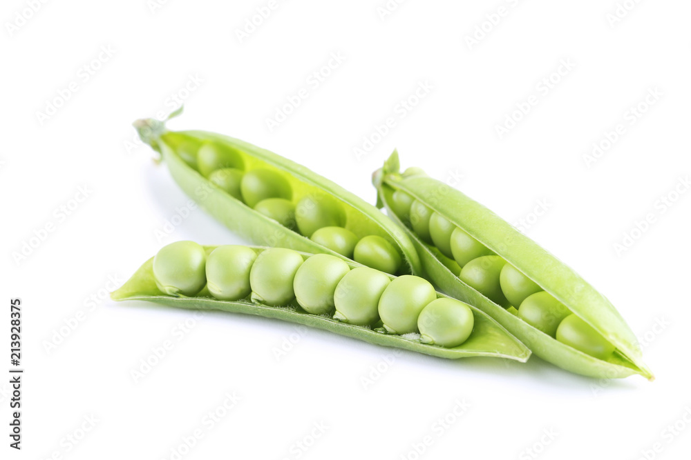 Fresh green peas isolated on white Fresh green peas isolated on white