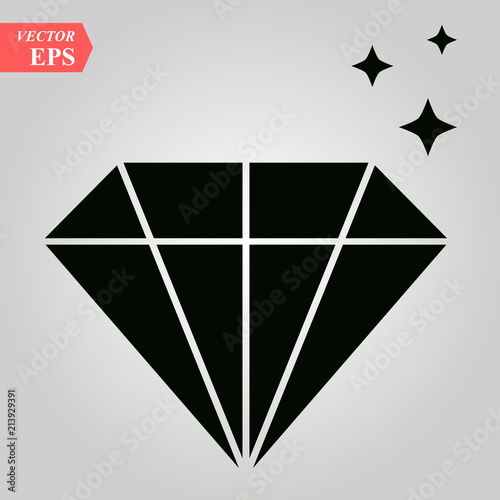 Diamond vector icon, flat design best vector icon illustration, EPS10.
