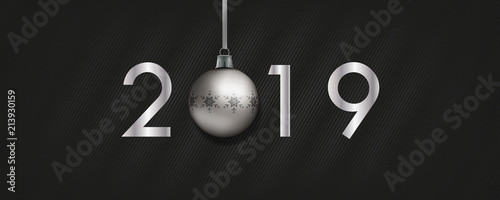 2019 silber Weihnachtskugel