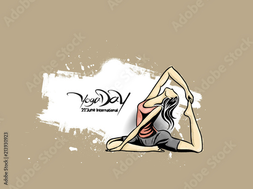 Women practicing yoga pose - 21st june international yoga day