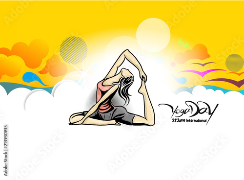 Women practicing yoga pose - 21st june international yoga day