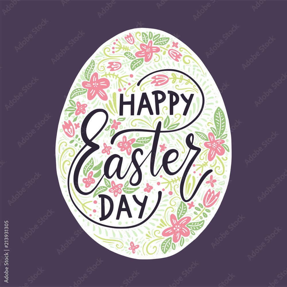 Easter vector lettering card. Happy Easter day. Easter vector lettering card. Happy Easter day.