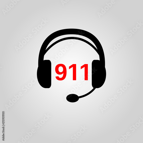 911 icon. 911 symbol. Flat design. Stock - Vector illustration photo