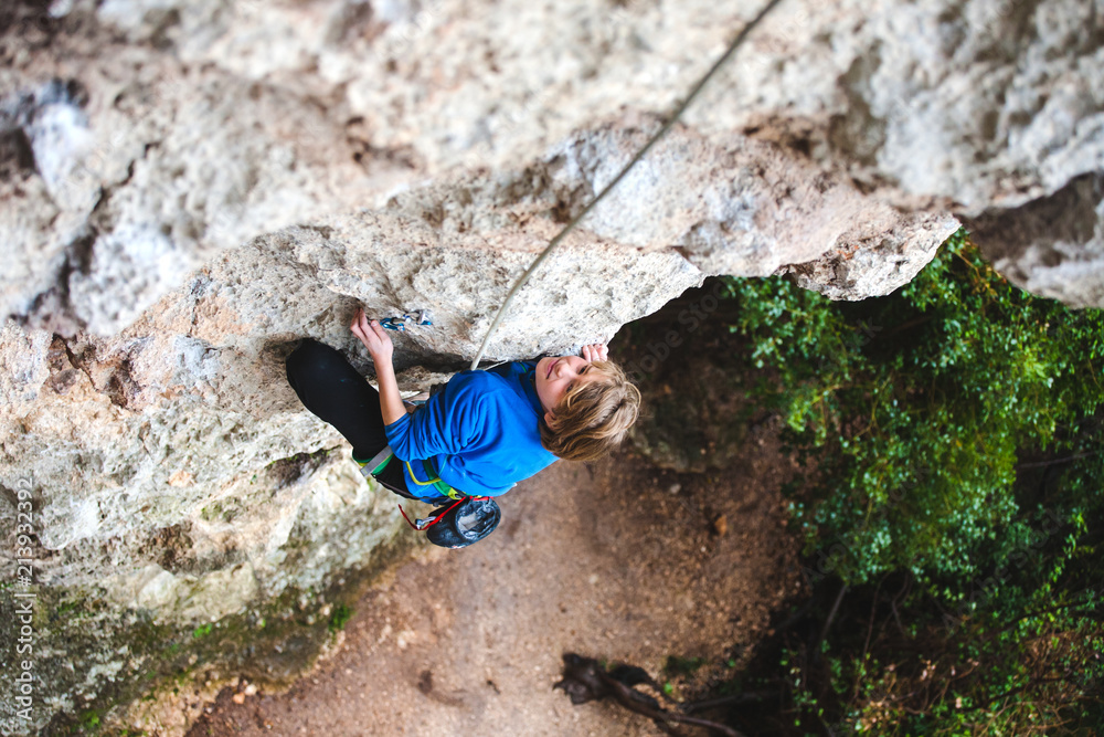 Naklejka premium little child climber