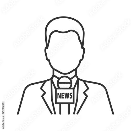 TV presenter linear icon