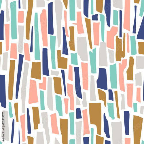 Terrazzo seamless pattern. Vector abstract background with strips.