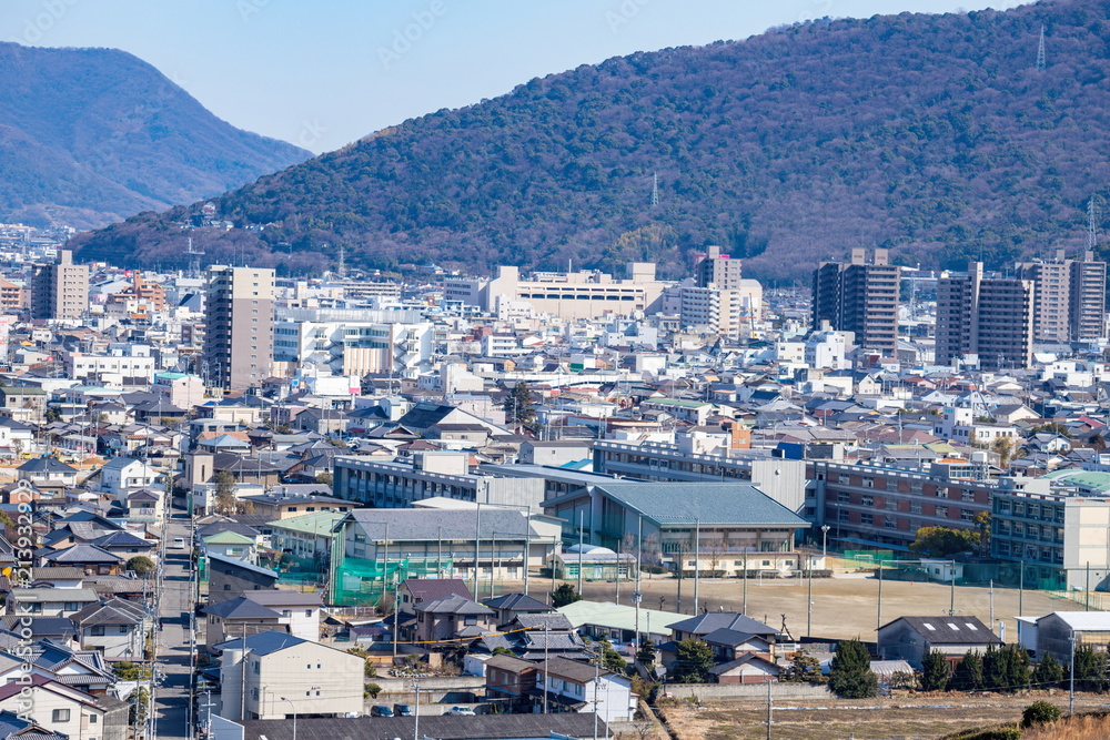 Cityscape of Sakaide city,Kagawa,Shikoku,Japan