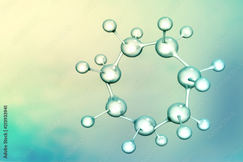 Molecules on scientific background