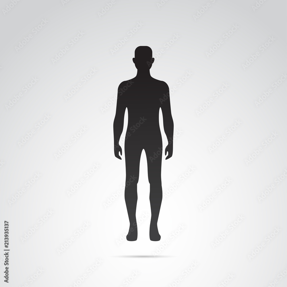 Human body silhouette vector art.