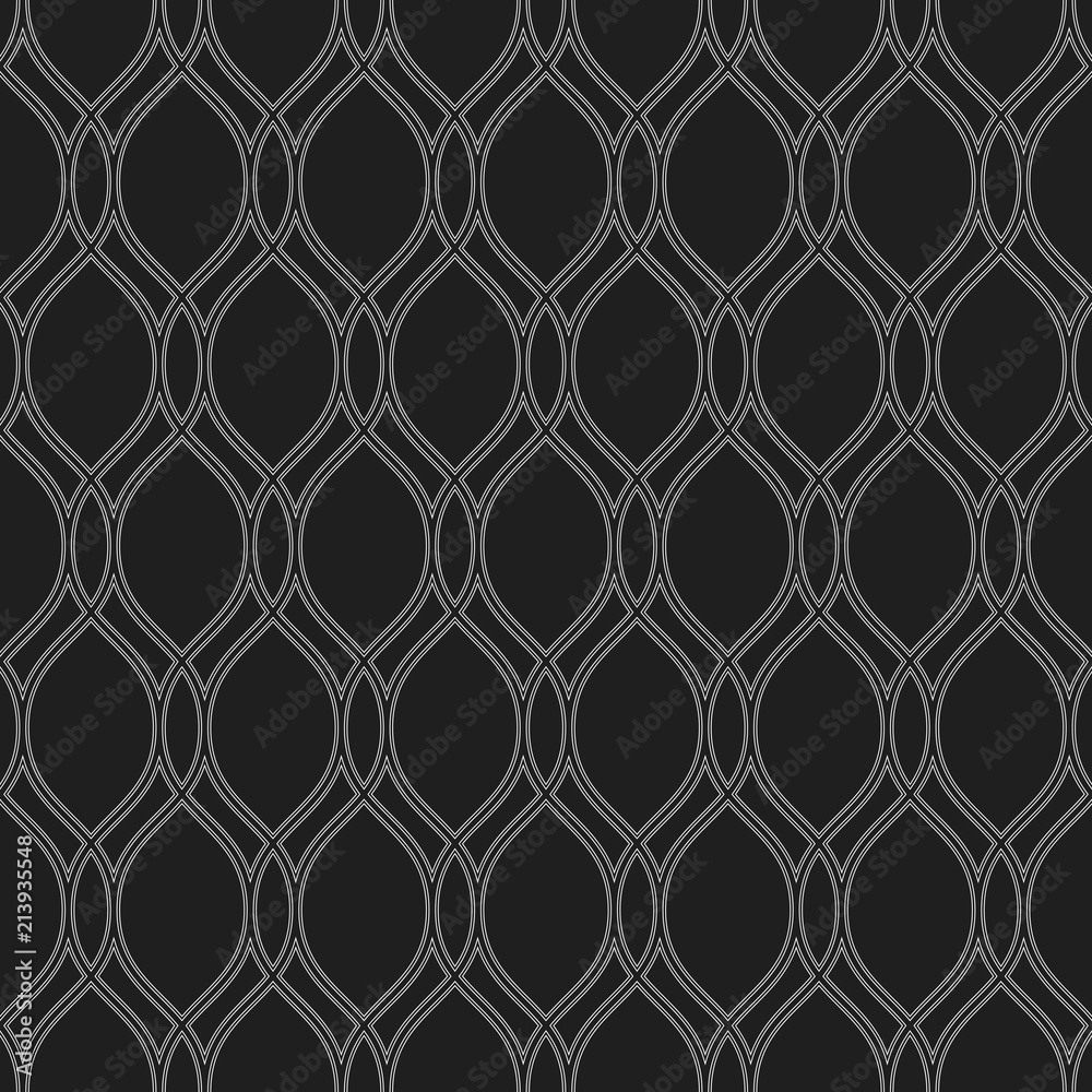 Fototapeta premium Seamless vector ornament. Modern background. Geometric modern black and white wavy pattern