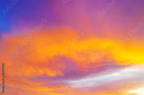 Colorful dramatic sky with clouds at sunset © O.Farion