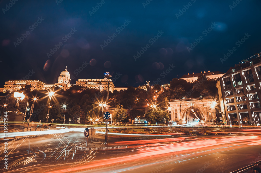 Budapest at night. Hungarian landmarks