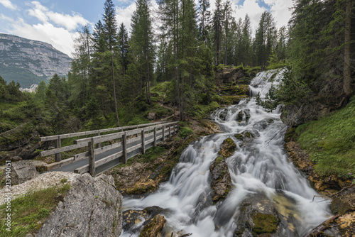 Italy, Alps, Dolomites, Waterfall of fiames photo