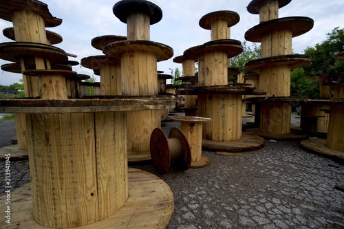 wooden industrial spools 