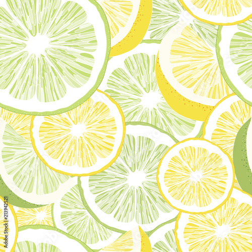 Lemon Lime Seamless Vector Patter