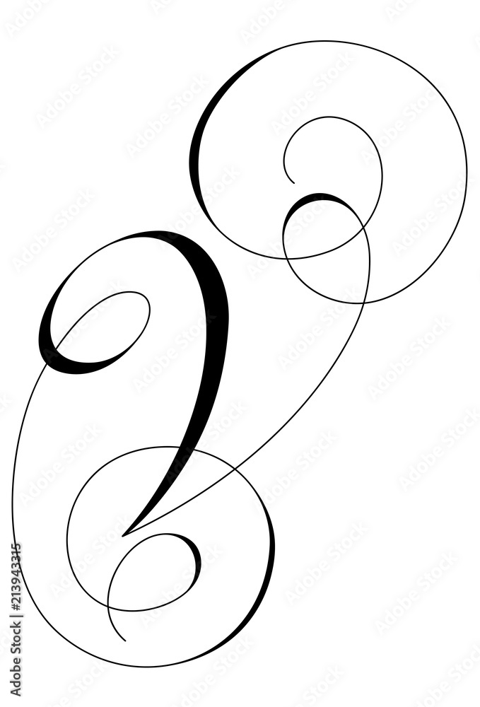 Calligraphy Alphabet Letter V Stock Illustration | Adobe Stock