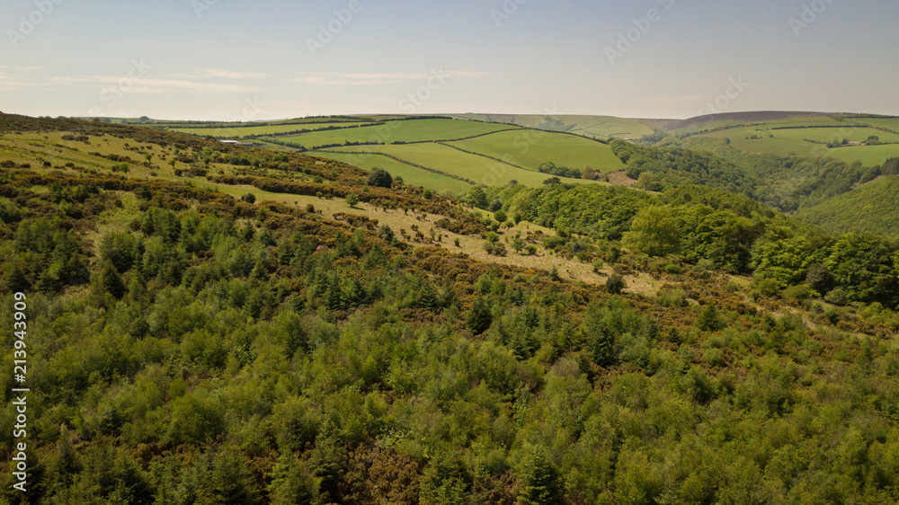 Exmoor National Park with highest point Dunkery Beacon