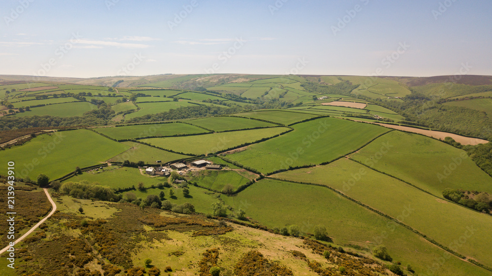 Exmoor National Park with highest point Dunkery Beacon