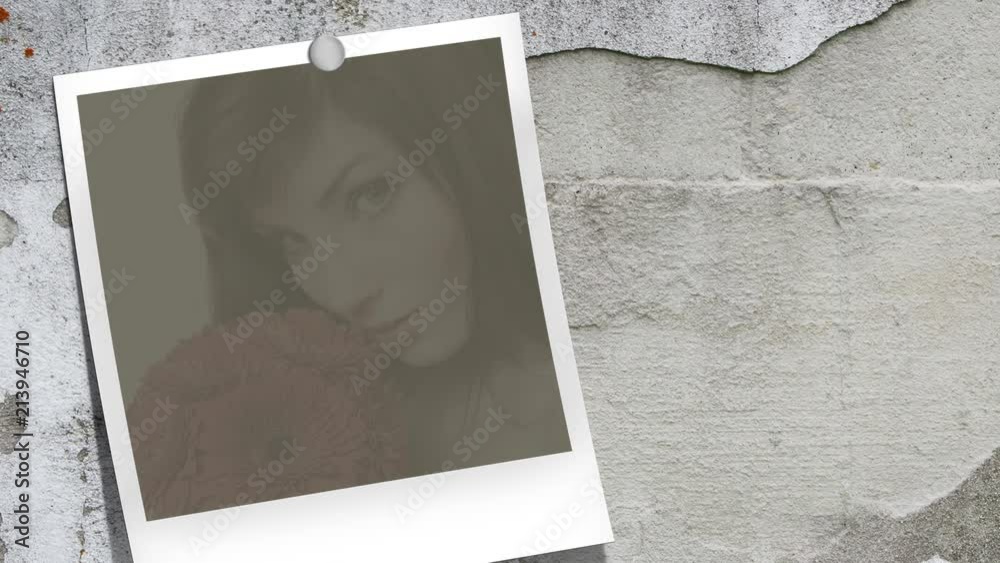 Photo developing with young woman holding bouquet