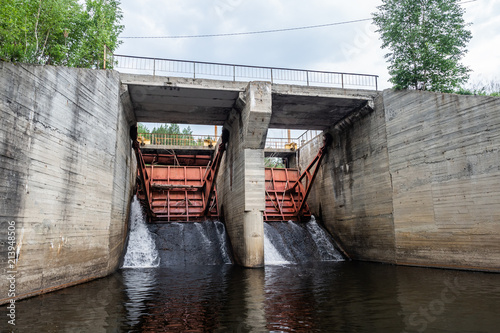 Release of water at a dam wall photo