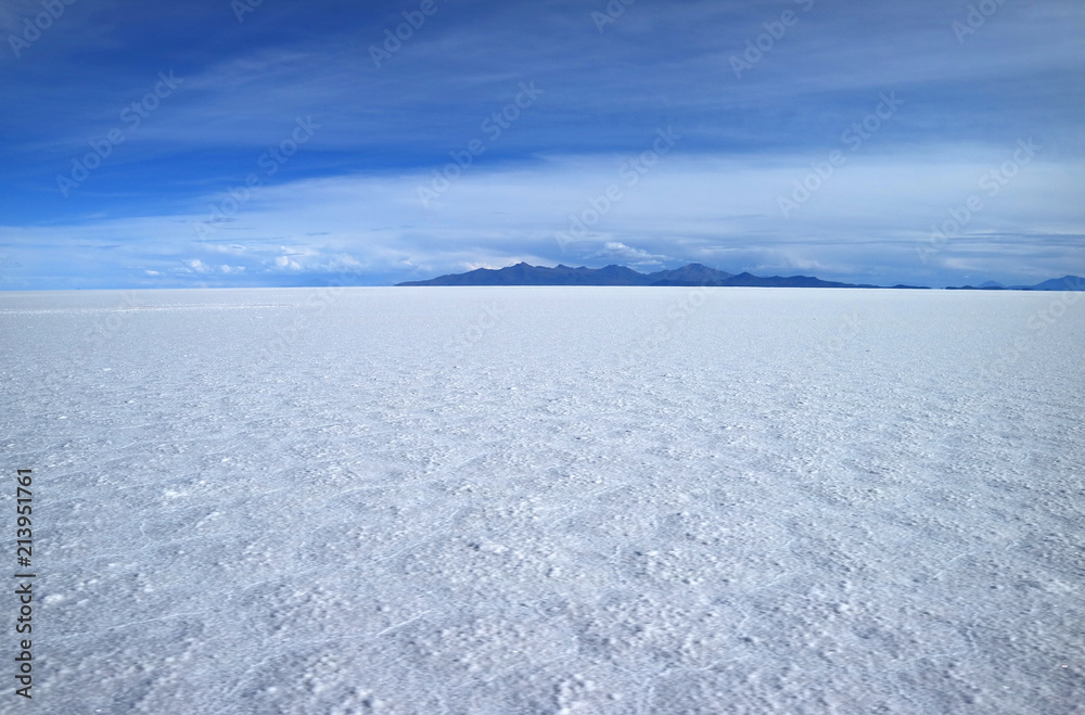 Stunning view of the world's largest salts flat, Salar de Uyuni in Potosi of Bolivia, South America