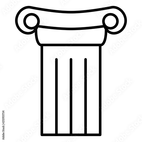 Vector Black Outline Icon - Antique Greek Column