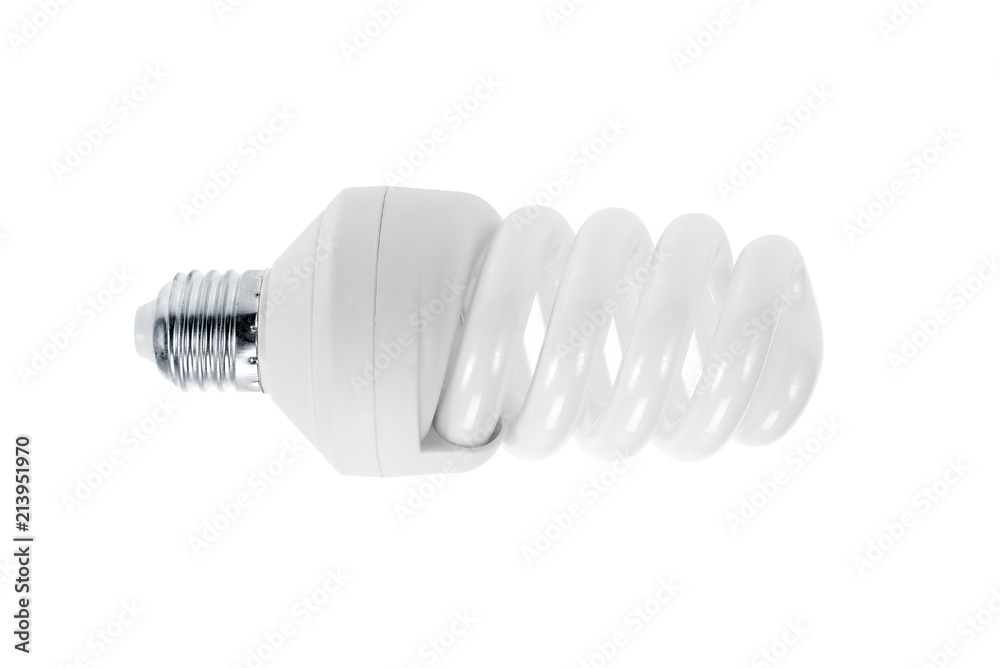 Energy saving light bulb, isolated on white Energy saving light bulb, isolated on white