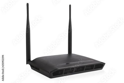 Modern wifi router for Internet network isolated on white background ,clipping path