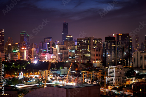 night urban cityscape building lighting skyline