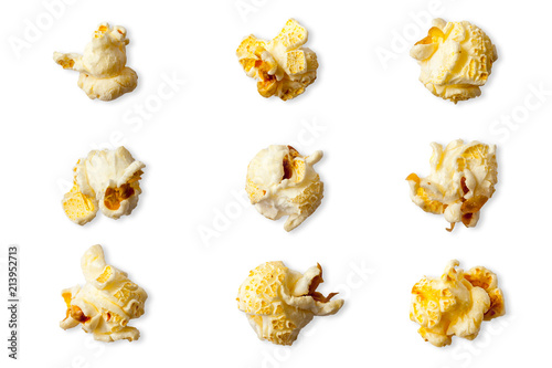 caramel popcorn isolated on a white background