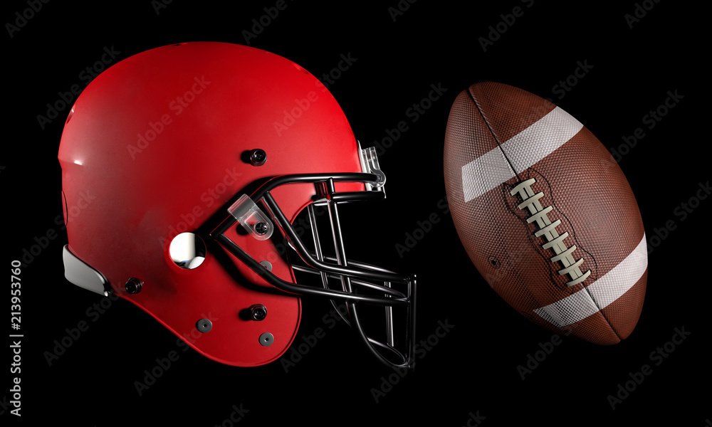 American Football helmet and ball