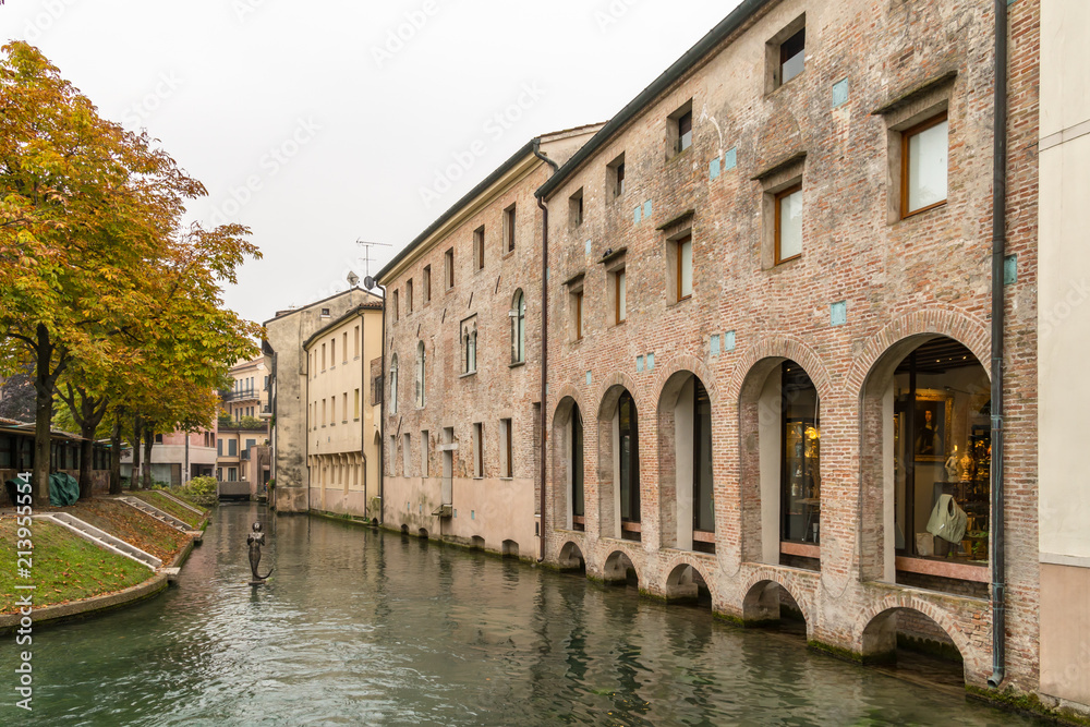 Scenic of treviso town with calnal scene