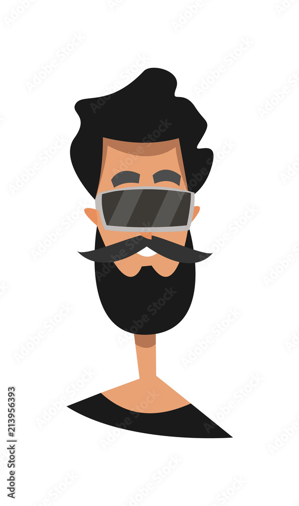 Augmented reality.Boy.Cartoon style.Vector illustration. Augmented reality.Boy.Cartoon style.Vector illustration.