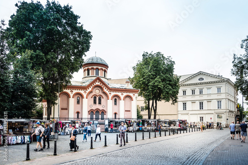 VILNIUS, LITHUANIA - September 2, 2017: The Town Hall Square in Vilnius, Lithuanian