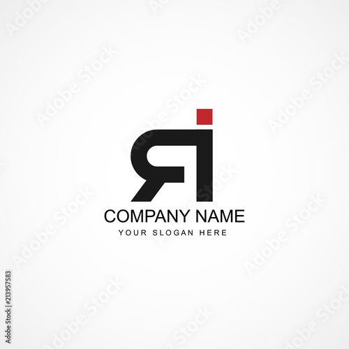 Initial Letter RI Logo Template Design