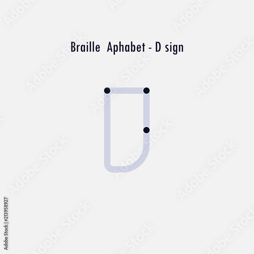 Creative english version of Braille alphabet design element.Braille alphabet letters.Classic emblem.Elegant dynamic alphabet letters.Flat web design icon.Vector illustration.