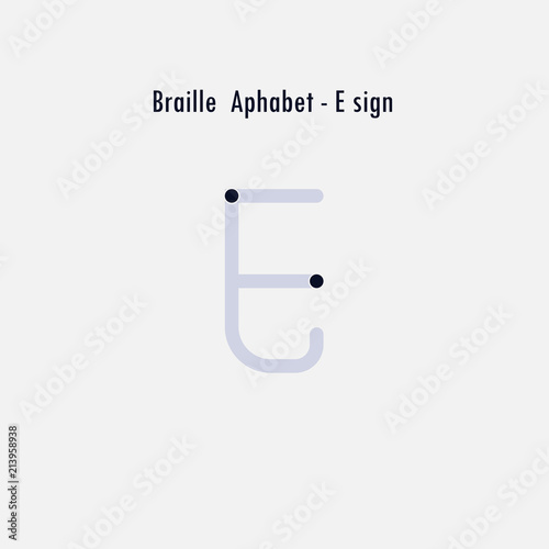 Creative english version of Braille alphabet design element.Braille alphabet letters.Classic emblem.Elegant dynamic alphabet letters.Flat web design icon.Vector illustration.