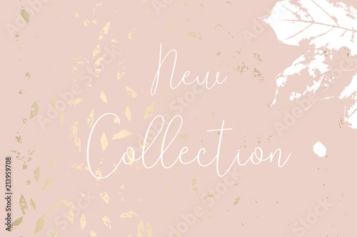 Autumn collection trendy chic gold blush background for social media, advertising, banner, invitation card, wedding, fashion header