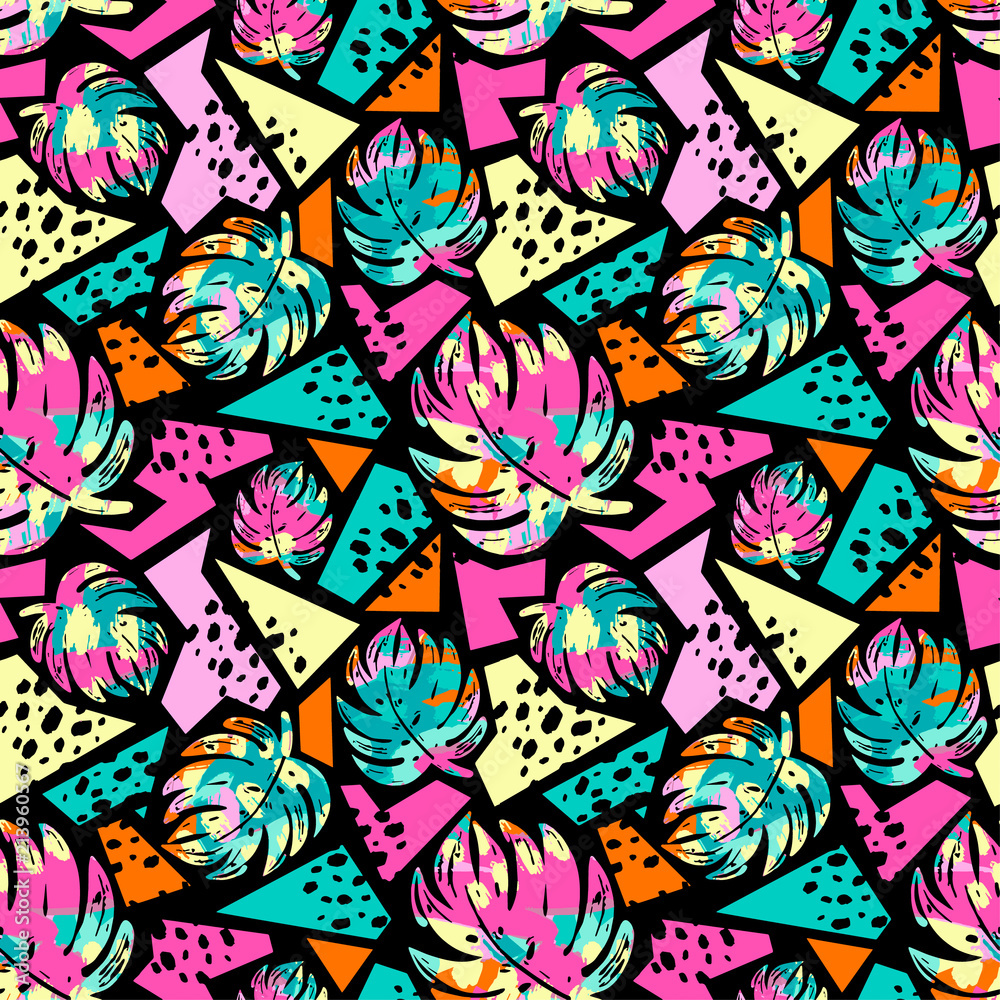 Exotic seamless tropical pattern. Exotic seamless tropical pattern.