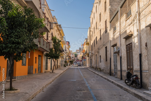 street of Balestrate in Palermo, Italian region Sicily